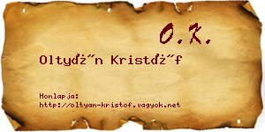 Oltyán Kristóf névjegykártya