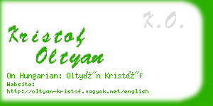 kristof oltyan business card